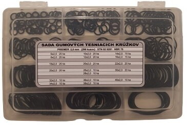 Sada o-krúžkov priemer 2,0 mm (290 kusov)
