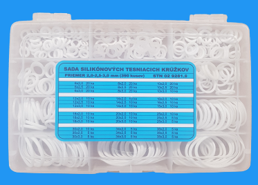 Sada o-krúžkov silikon priemer 2-2,5-3 mm (390 kusov)